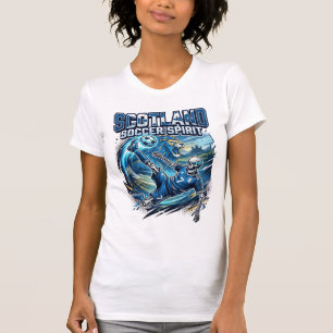 T-shirt Esprit de football d'Écosse Striker squelette Nati