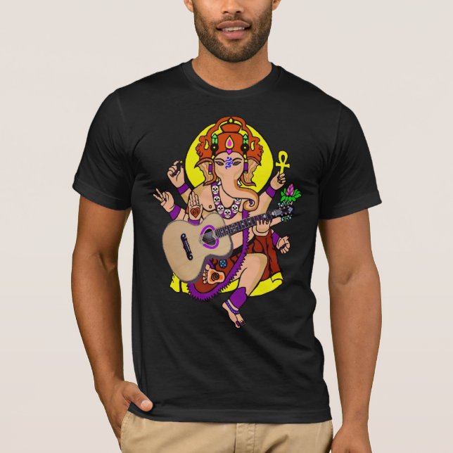 T-shirt Esprit de guitare de Ganesha (Devant)