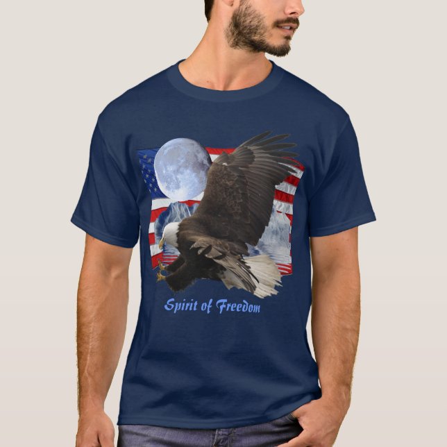 T-shirt ESPRIT DE LA LIBERTÉ Aigle chauve Vêtements de fau (Devant)