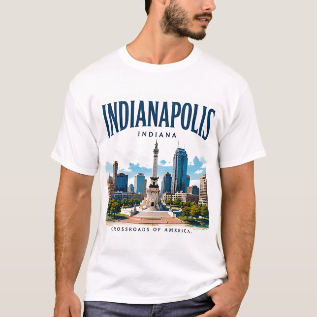 T-shirt Esprit de la skyline d'Indianapolis (Devant)