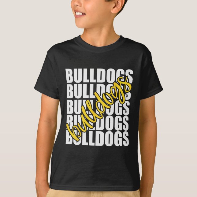 T-shirt Esprit de l'équipe sportive de l'école jaune (Devant)