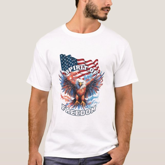 T-shirt Esprit De Liberté Hommes Blancs (Devant)