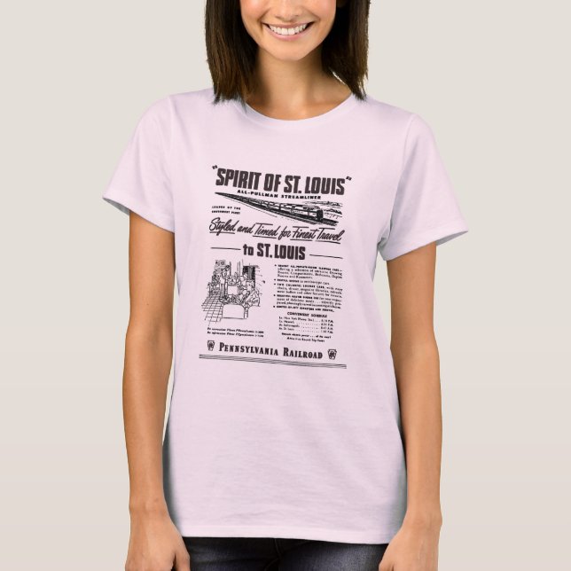 T-shirt Esprit de PRR Streamliner de St Louis (Devant)