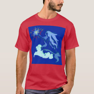 T-shirt Esprit de sirène bleu et étoiles
