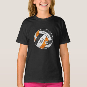 T-shirt esprit d'équipe de volley-ball de fille orange noi