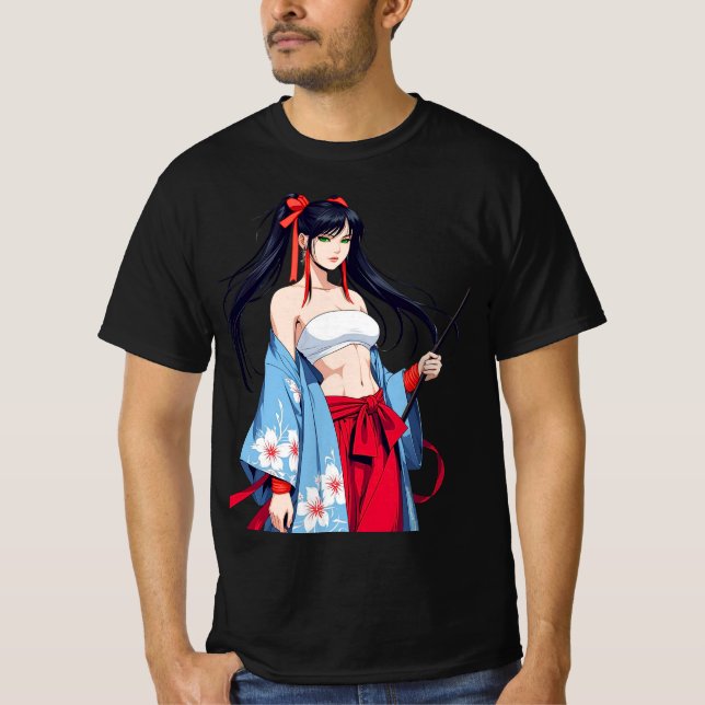 T-shirt Esprit guerrier Anime Kimono Tee (Devant)