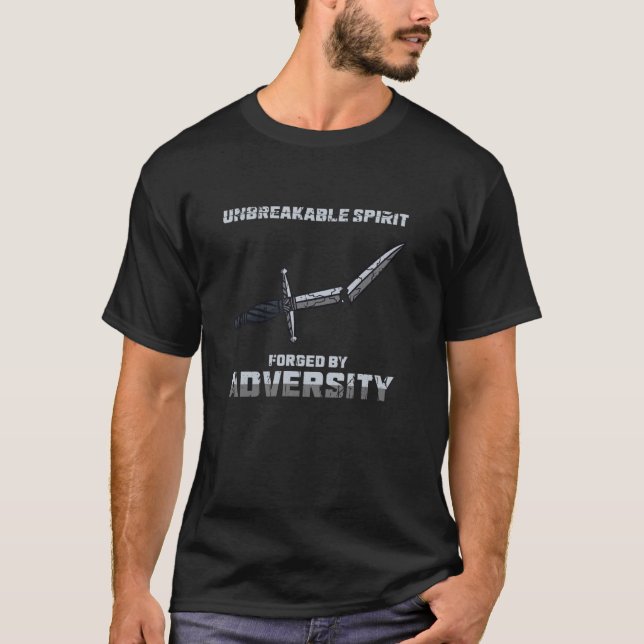 T-shirt Esprit Inflexible Forgé par l'Adversité - Épée (Devant)