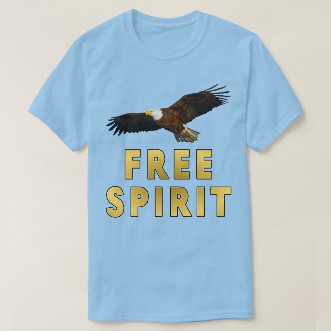 T-shirt Esprit Libre Avec Un Aigle À Tête Blanche Volant (Design devant)