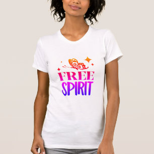 T-shirt "Esprit Libre" multicolore avec papillons