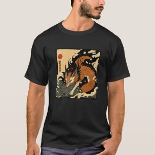 T-shirt Esprit renard japonais Inari Kitsune 狐 火 Vintage J