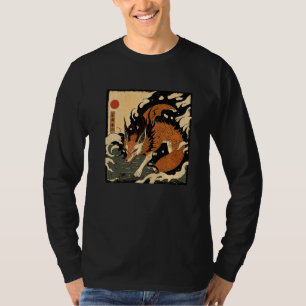 T-shirt Esprit renard japonais Inari Kitsune 狐 火 Vintage J