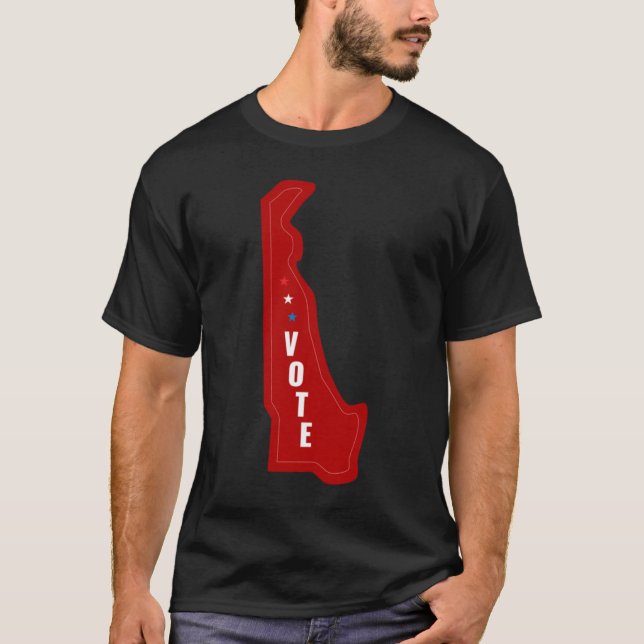 T-shirt Esprit Républicain du Delaware Vote Rouge (Devant)