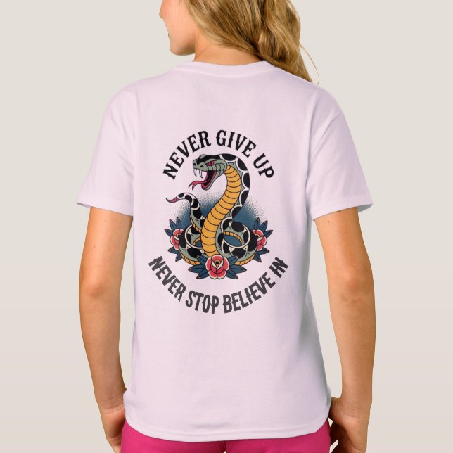 T-shirt Esprit sans peur : Serpent gras et oeuvre d'art Ro (Dos)