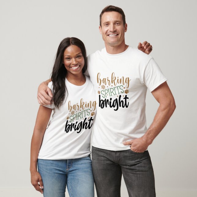 T-shirt Esprits d'aboiements brillants - Noël (Unisexe)