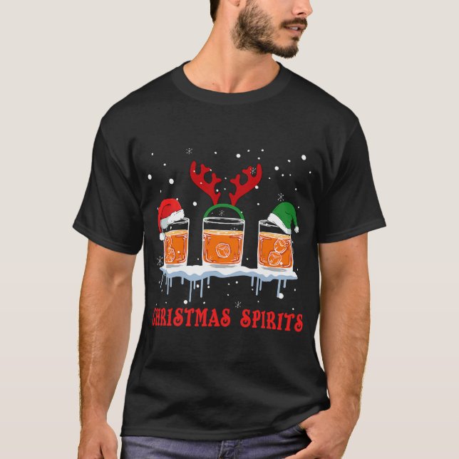 T-shirt Esprits de Noël Bourbon Scotch Whiskey Funny T S (Devant)