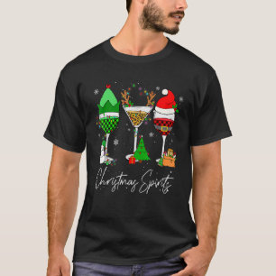 T-shirt Esprits De Noël Lunettes De Vin Vacances De Noël P