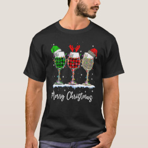 T-shirt Esprits De Noël Lunettes De Vin Vacances De Noël P