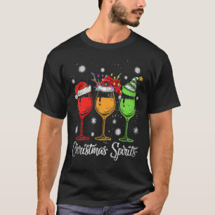 T-shirt Esprits De Noël Verres De Vin Lumières De Noël San