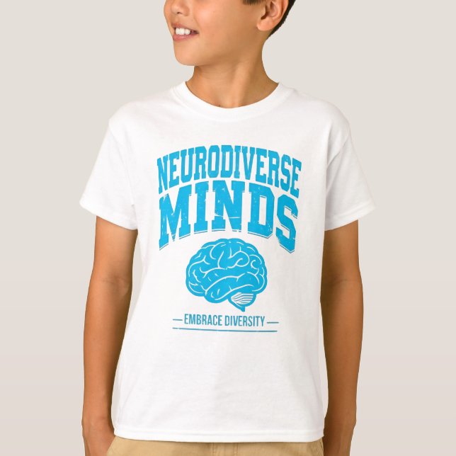 T-shirt Esprits Neurodivers Graphique de Cerveau  (Devant)