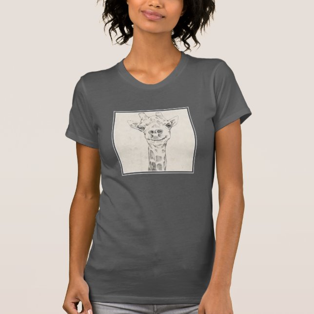 T-shirt Esquisse de portrait de Giraffe (Devant)