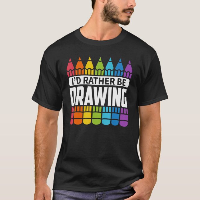 T-shirt Esquisse - Je préfère dessiner (Devant)