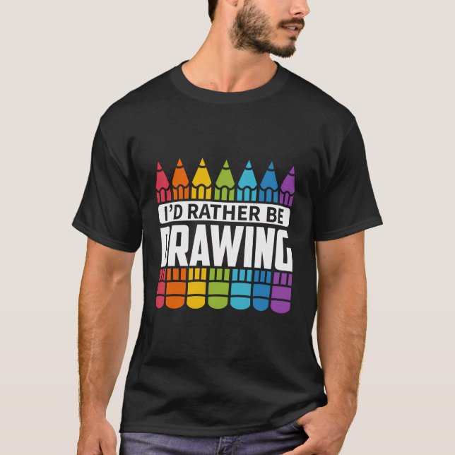 T-shirt Esquisse - Je Préfère Dessiner (Devant)