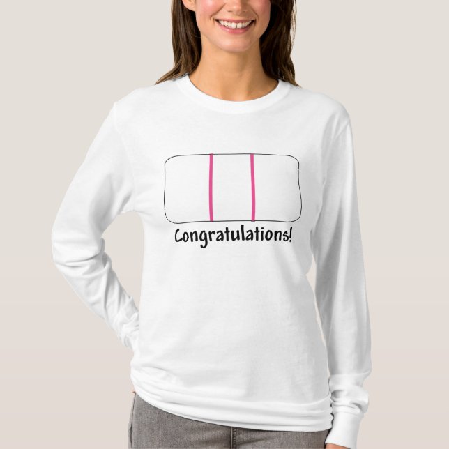 T-shirt Essai de grossesse positif de félicitations (Devant)
