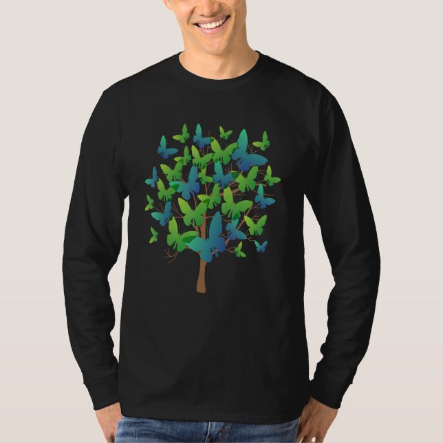 T-shirt Essaim de papillons Morpho bleu lépidoptères entom (Devant)