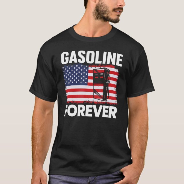 T-shirt Essence Forever Gas Cars Patriotique Usa Drapeau 1 (Devant)