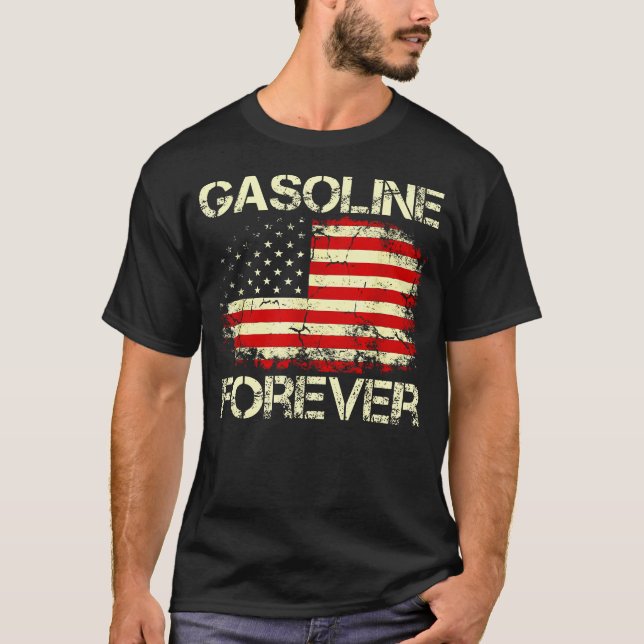 T-shirt Essence Forever Usa Drapeau Funky Carburant Gar (Devant)