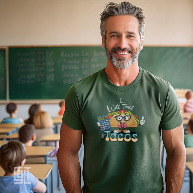 T-shirt Essential I will Teach for Tacos Math Teacher Male (Créateur téléchargé)