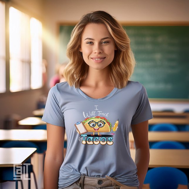 T-shirt Essential I will Teach for Tacos  Teacher Female (Créateur téléchargé)