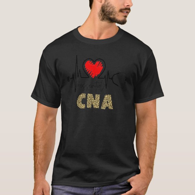 T-shirt Essentiel Cna Leopard Stethoscope Travailleur de b (Devant)