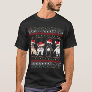 T-shirt essentiel de Noël laid avec Bulldog França