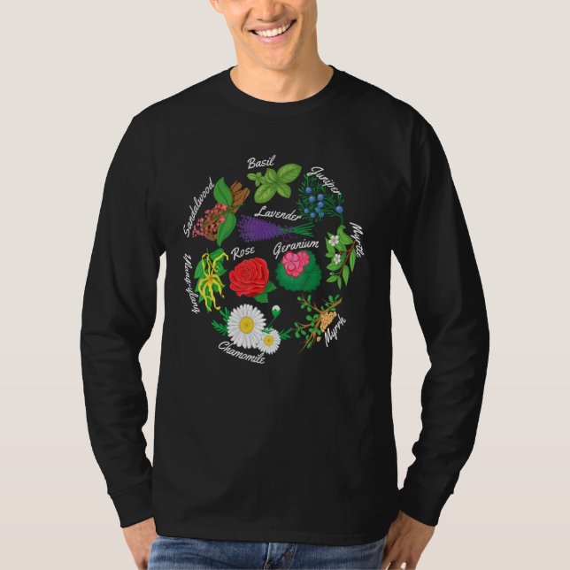 T-shirt Essentiel Herbe Rose Lavande Basil Géranium Pl (Devant)