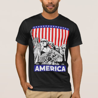 T-shirt Est 1776 Drapeau américain patriotique 4 juillet P