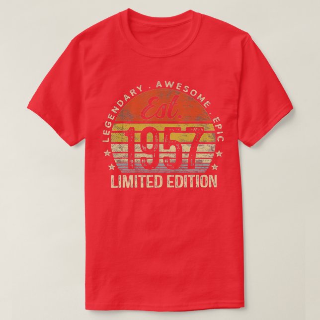 T-shirt Est 1957 Limited Edition 65e Anniversaire Cadeaux  (Design devant)