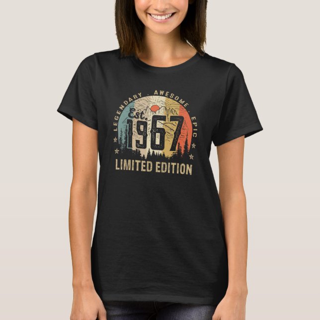 T-shirt Est 1967 55e anniversaire 55 ans (Devant)