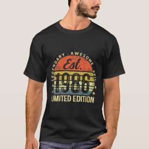 T-shirt Est 1986 Édition Limitée 40e Anniversaire Vintage