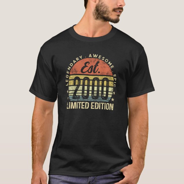 T-shirt Est 2000 22e anniversaire 22 ans (Devant)