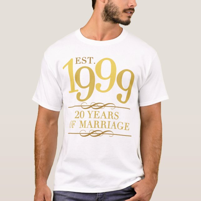 T-shirt Est. 20e anniversaire du Mariage 1999 (Devant)