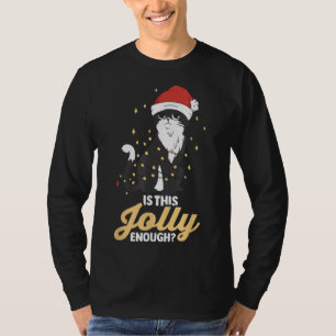T-shirt Est-ce assez joyeux black cat xmas parfait pour ch