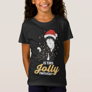 T-Shirt Est-ce assez joyeux black cat xmas parfait pour ch