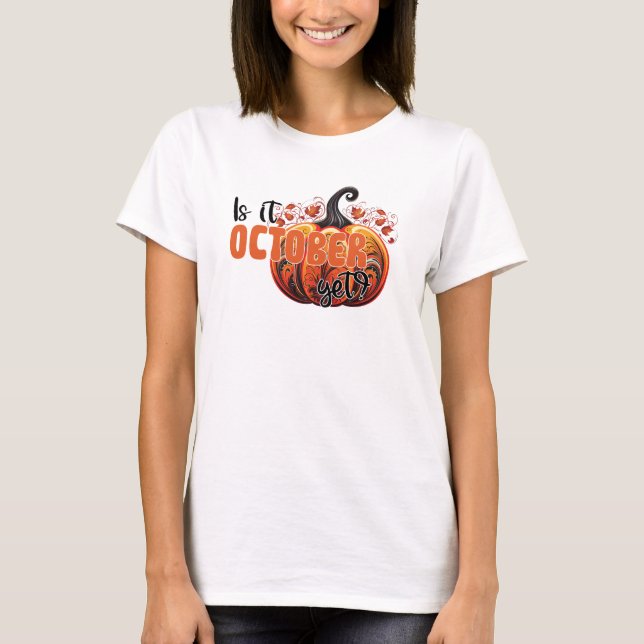 T-shirt Est-Ce Encore Octobre ? - Citrouille gothique Éffr (Devant)