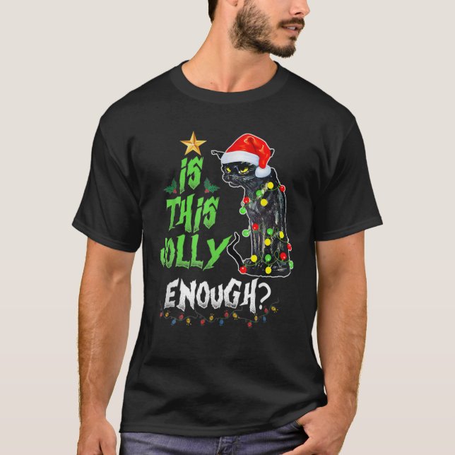 T-shirt Est-Ce Que Ce Jolly Assez Noel Chat Joyeux Noël (Devant)