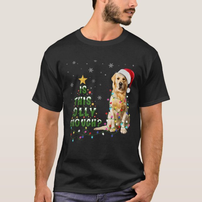 T-shirt Est-Ce Que Ce Jolly Assez Père Noël Golden Retriev (Devant)