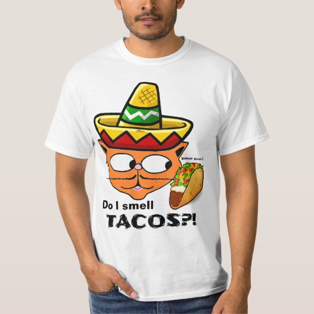 T-shirt Est-ce que je sens les tacos ? ! Cartoon Mexicain  (Devant)