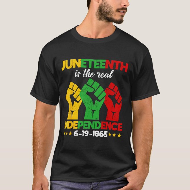 T-shirt Est-ce que la véritable fête de l'indépendance est (Devant)