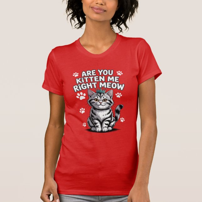 T-shirt Est-ce que tu me chattes juste miow (Devant)