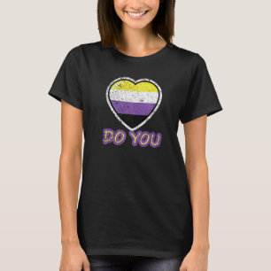T-shirt Est-ce que vous Fierté non binaire Distress Drapea